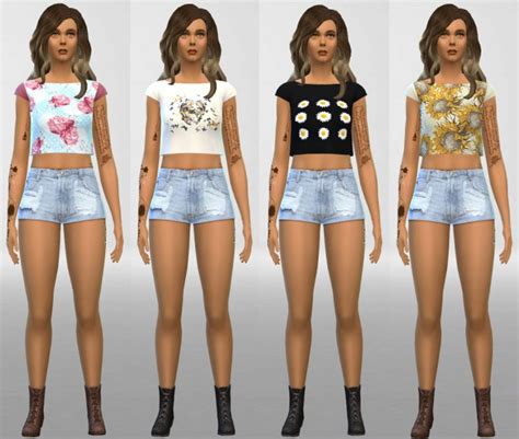 4 Crop Tops At Thatmaloriegirl Sims 4 Updates