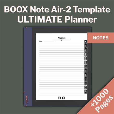 Boox Note Air 2 Templates Ultimate Planner For Boox Note Etsy