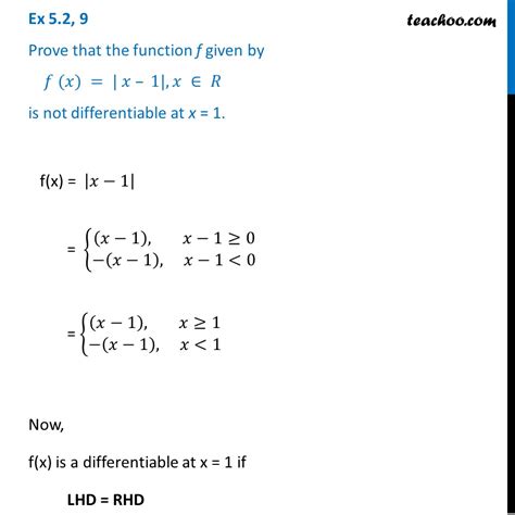 Ex Prove That F X X Is Not Differentiable