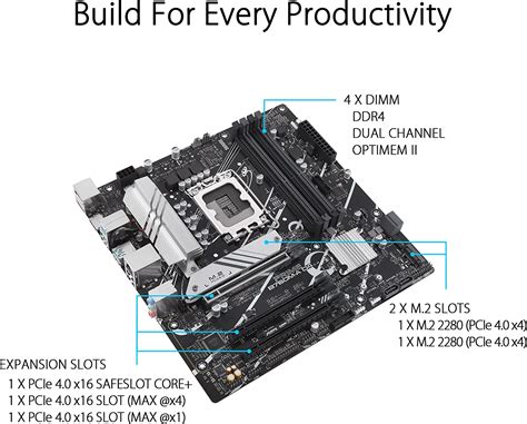 Asus Prime B760m A D4 Lga1700 Matx Motherboard Intel B760 Chipset 4x