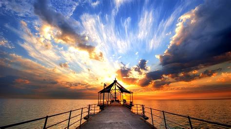 Atardecer En Playa Beach Wallpaper Sunset Sky And Clouds