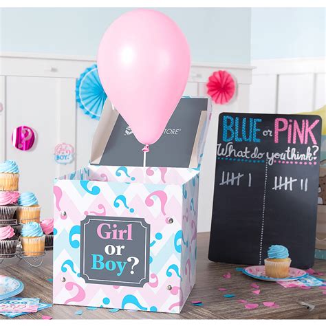 Small Pink And Blue Gender Reveal Box 11 12in Party City