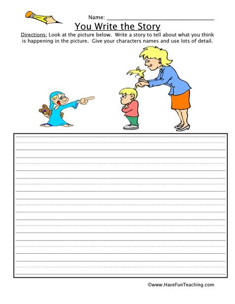 You Write the Story Kids Picture Worksheet | Have fun teaching, Stories ...