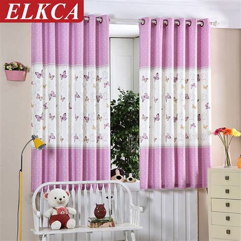 Print technology can keep color bright and it is becomes more description blackout curtains in kids room are useful to you. New Arrival Pink Butterfly Short Curtains for Bay Window ...