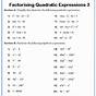 Factorise Quadratics Worksheets