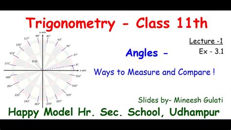 Class 11 Trigonometry Lesson 1 Youtube