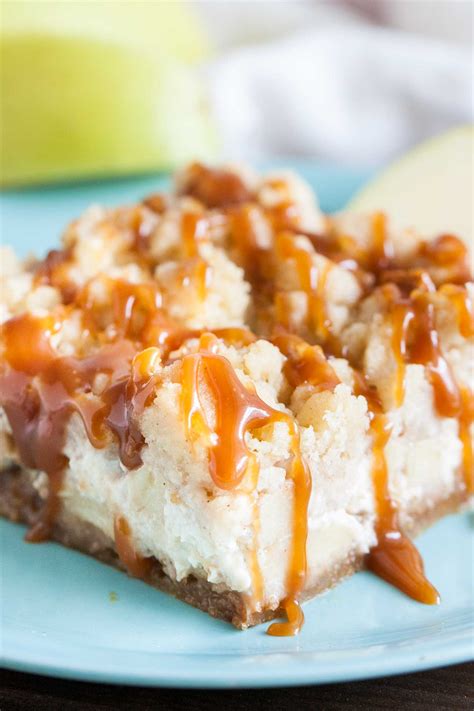 Caramel Apple Cheesecake Bars Plated Cravings
