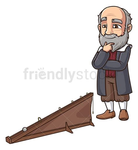 Galileo Galilei Y Su Plano Inclinado Cartoon Clipart Vector Friendlystock