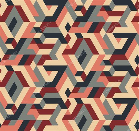 Abstract Vector Seamless Geometric Pattern Vintage Colors Stock Vector