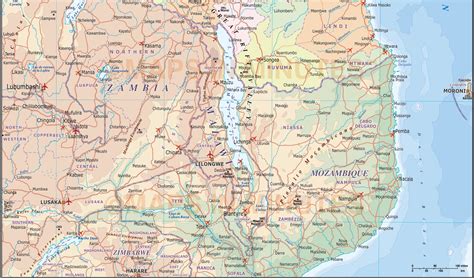 Tanzania Digital Vector Political Road And Rail Map With