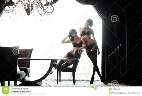 Two Womans In Underwear Stock Photo Image Of Friendship