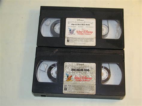 Vintage Disney Sing Along Songs Vhs Video Lot Of 2 Heigh Ho And Zip A Dee