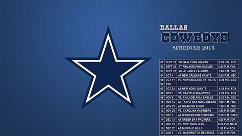 Descubrir 99 Imagen Espn Dallas Cowboys Schedule Viaterramx