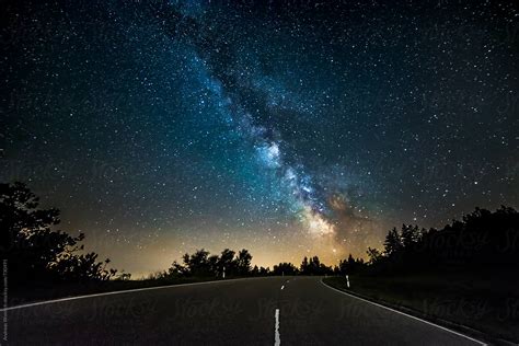 Milky Way Over German Road By Stocksy Contributor Andreas Wonisch