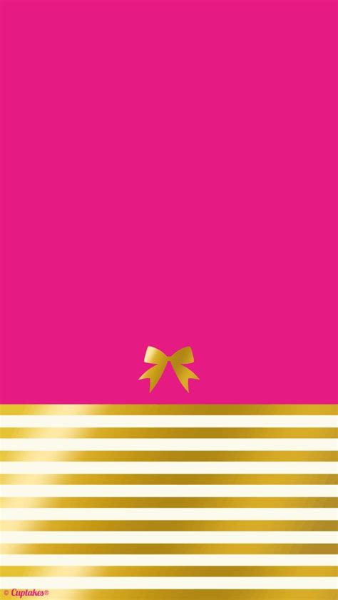 Free Download Hot Pink Gold Stripe Bow Iphone Wallpaper Background
