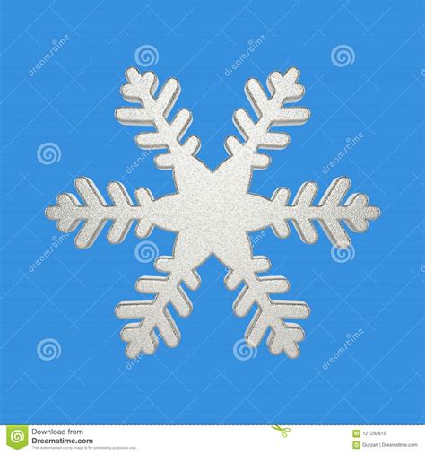 Silver Snowflake Isolated On Blue Background. Christmas Element ...