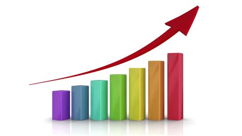 3d Growing Business Chart Bar Graph In Blue With Climbing Arrow 8