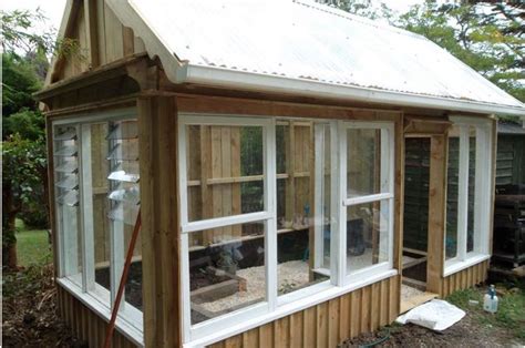Whether you use your own old home windows or salvage them from craigslist, neighbors, or construction sites, make sure that they're the same size so that you can put them together without the. Make a Greenhouse from Old Windows