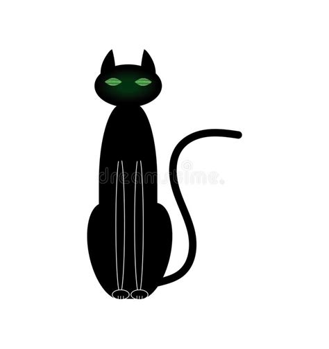 Gato Negro De Ojos Verdes Ilustraciones Stock Vectores Y Clipart