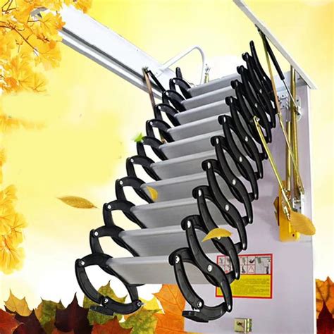 Intsupermai Folding Loft Ladder Stairs Retractable Wall Mounted Loft