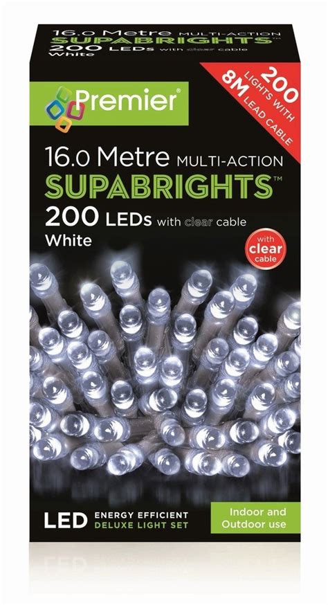 Premier Decorations Supabrights Multi Action 200 Led With 16m Clear