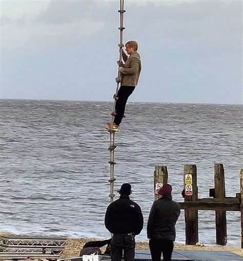 Ed Sheeran Singer Films Music Video On Lowestoft Beach Bbc News