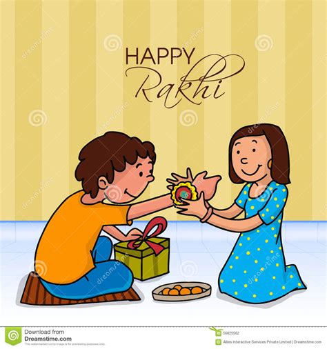 Cute Kids For Raksha Bandhan Celebration Stock Illustration Image