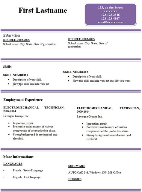 Simple Resume Examples 2021 Coverletterpedia