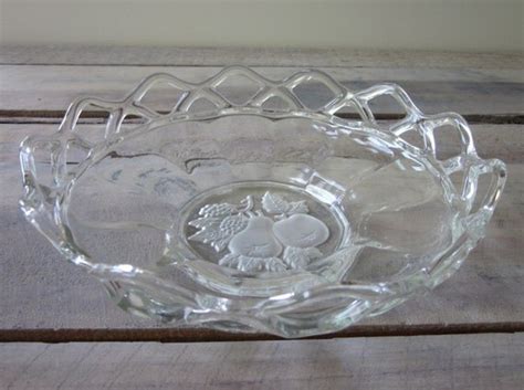 Vintage Glass Fruit Bowl With Lace Edge By 22bayroad On Etsy