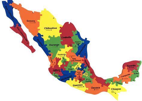 Buy Mexico Map Foam Puzzle 13 X16 X 03 31 Pieces States