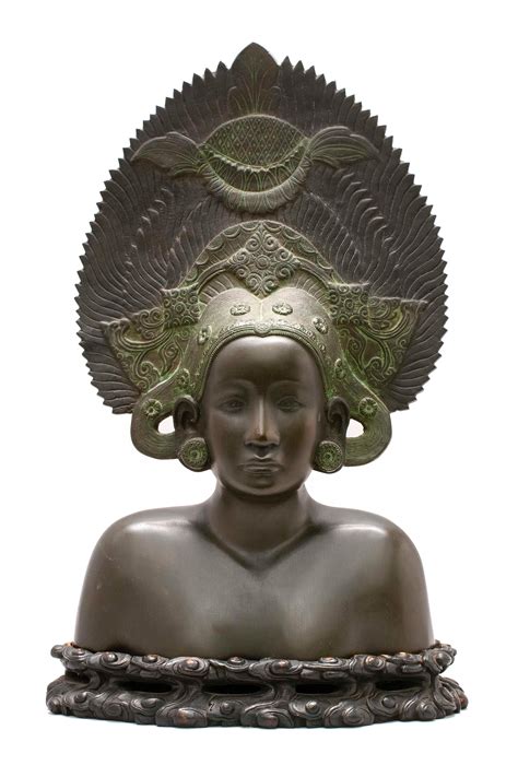 lot-southeast-asian-bronze-bust-of-a-young-tribal-woman-an-elaborate