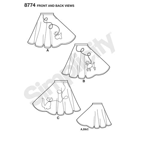 Simplicity Childrens Poodle Skirt Costumes 8774 Simplicity Sewing