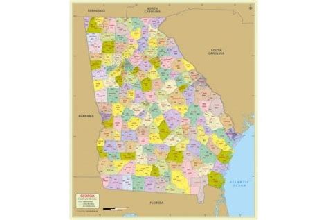 Georgia Zip Code Map With Counties Georgia Zip Code Map County Map