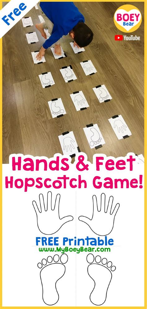 Hands And Feet Hopscotch Game Free Printable Physical Activities For