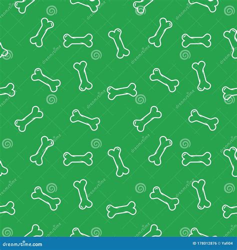 Seamless Of Dog Bone Icon Isolated On Green Background Pattern Dog