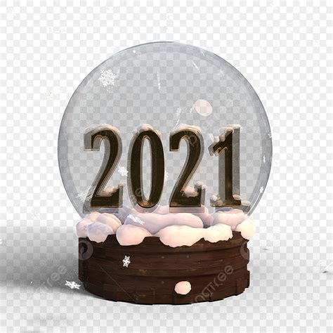 2021 In 3d Vector 3d Realistic Glass Ball And 2021 3d Festival