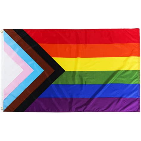 frf 3x5 feet progress pride flag vivid color and fade proof rainbow gay pride transgender