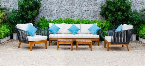Home outdoor living garden furniture sofa sets. Outdoor Garden Sofa Set From Rope And Teak Wood RASF-111 ...