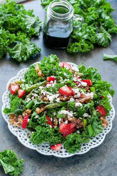 Strawberry Kale Salad With Homemade Balsamic Dressing