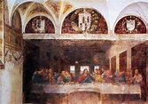 Leonardo da Vinci – Last Supper (1495-98) fresco on the walls of the ...