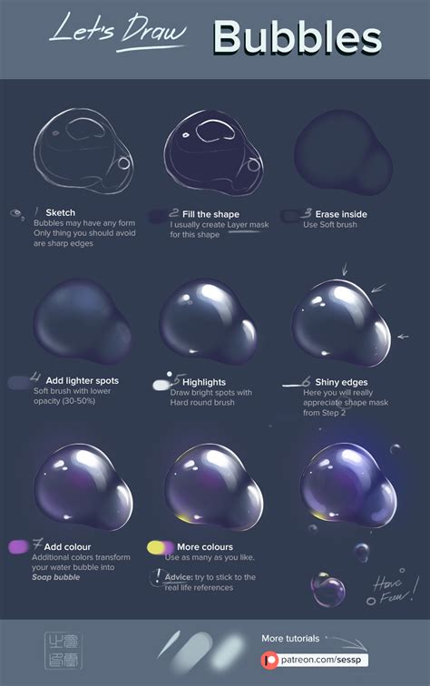 How To Draw Bubbles By Sessp On Deviantart Bubble Drawing Digital