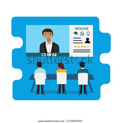 Online Job Interview Flat Vector Illustration Stock Vector Royalty