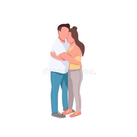 Affectionate Hug Flat Color Vector Faceless Characters Stock Vector Illustration Of Romance