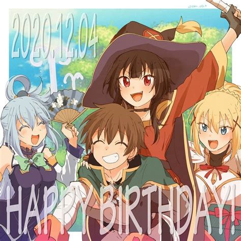 Happy Birthday Megumin Kazumin Happy Birthday Anime Happy