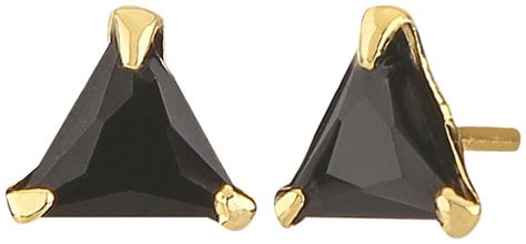 Buy Efulgenz Solitaire Gold Plated Daily Wear Triangle Shape Black Stud