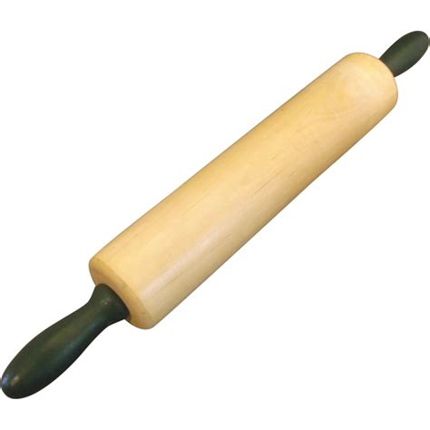 Pale Maple Rolling Pin Green Handles Wood | Rolling pin ...