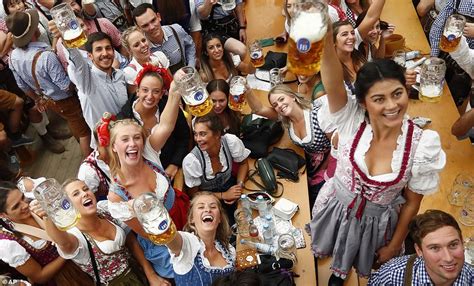 Oktoberfest Takes Off In Germany With Thousands Cramming Into The