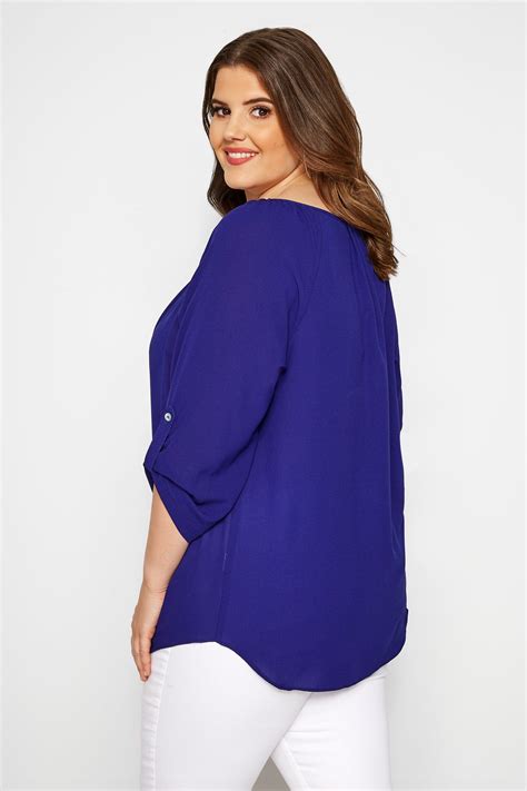 Size Up Royal Blue Gypsy Blouse Sizes 16 To 36 Yours Clothing