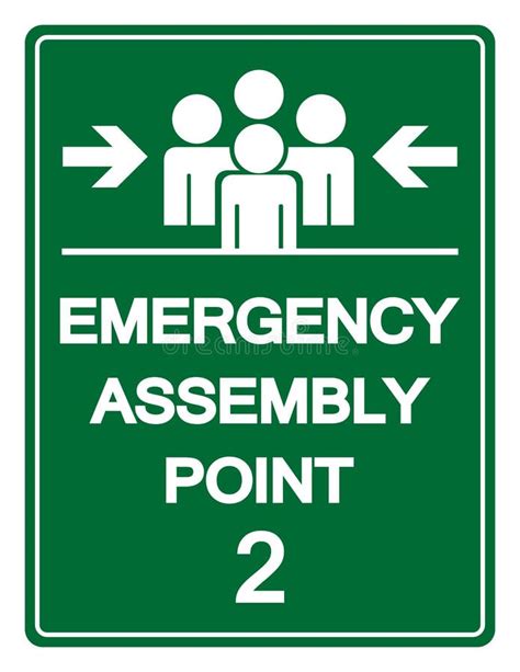 Emergency Assembly Point 2 Symbol Sign Vector Illustration Isolated