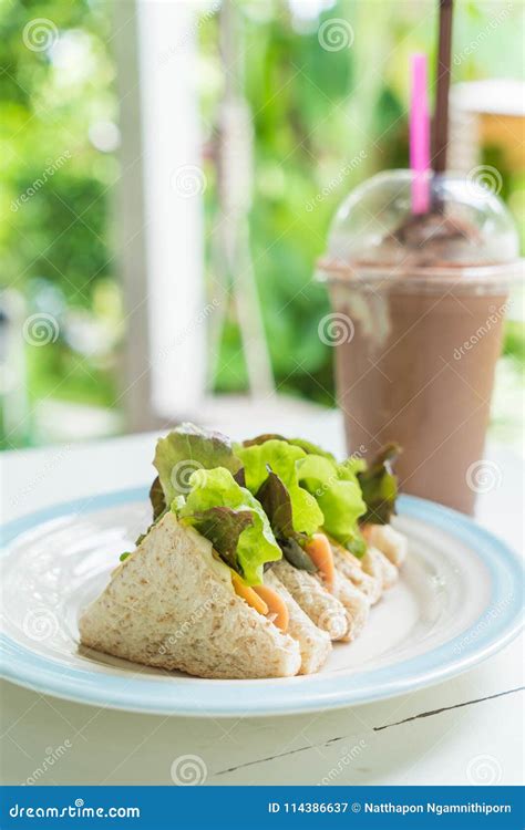 Tuna And Sausage Sandwich Stock Image Image Of Food 114386637